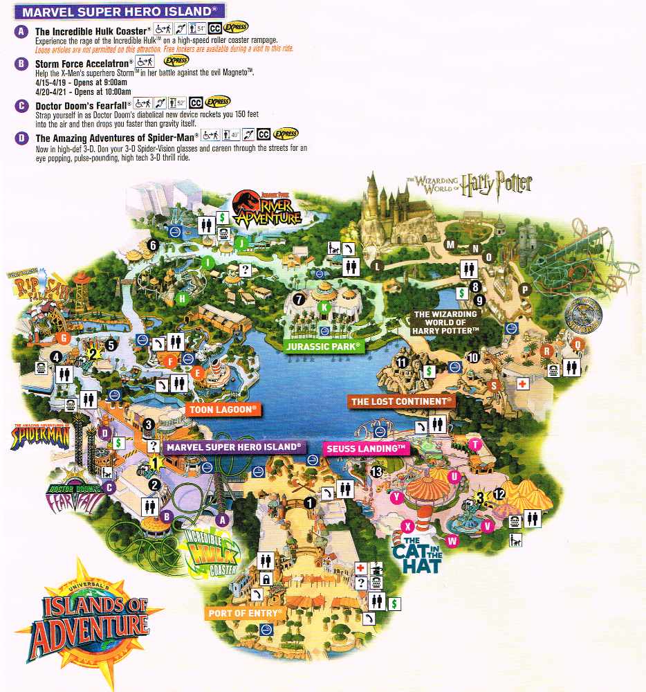 Map of Islands of Adventure